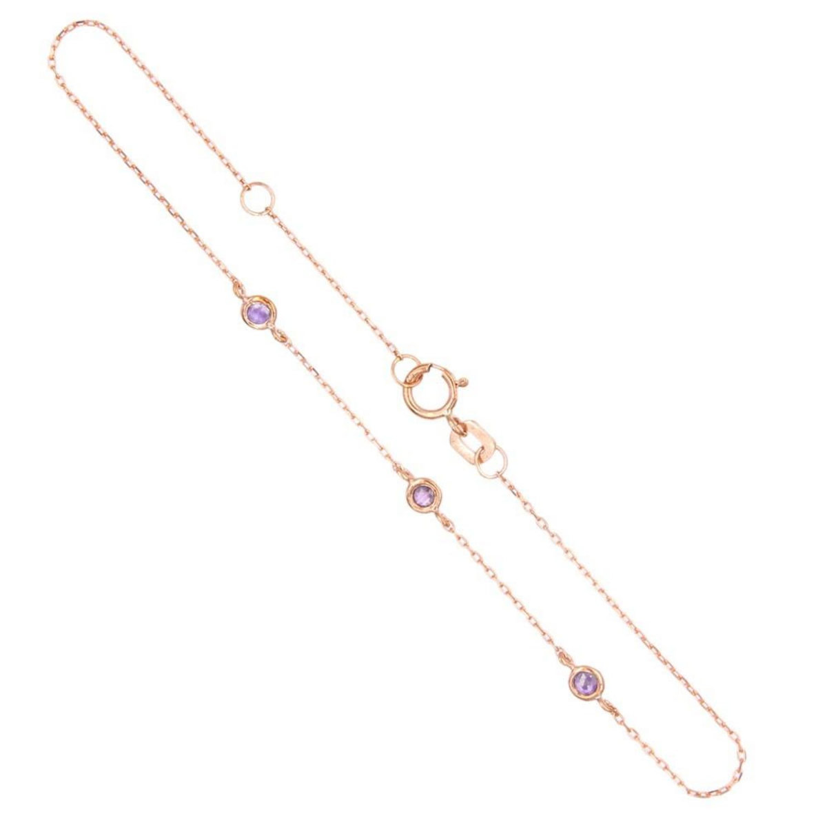 L'ATELIER D'AZUR Bracelet Or Rose et Améthystes