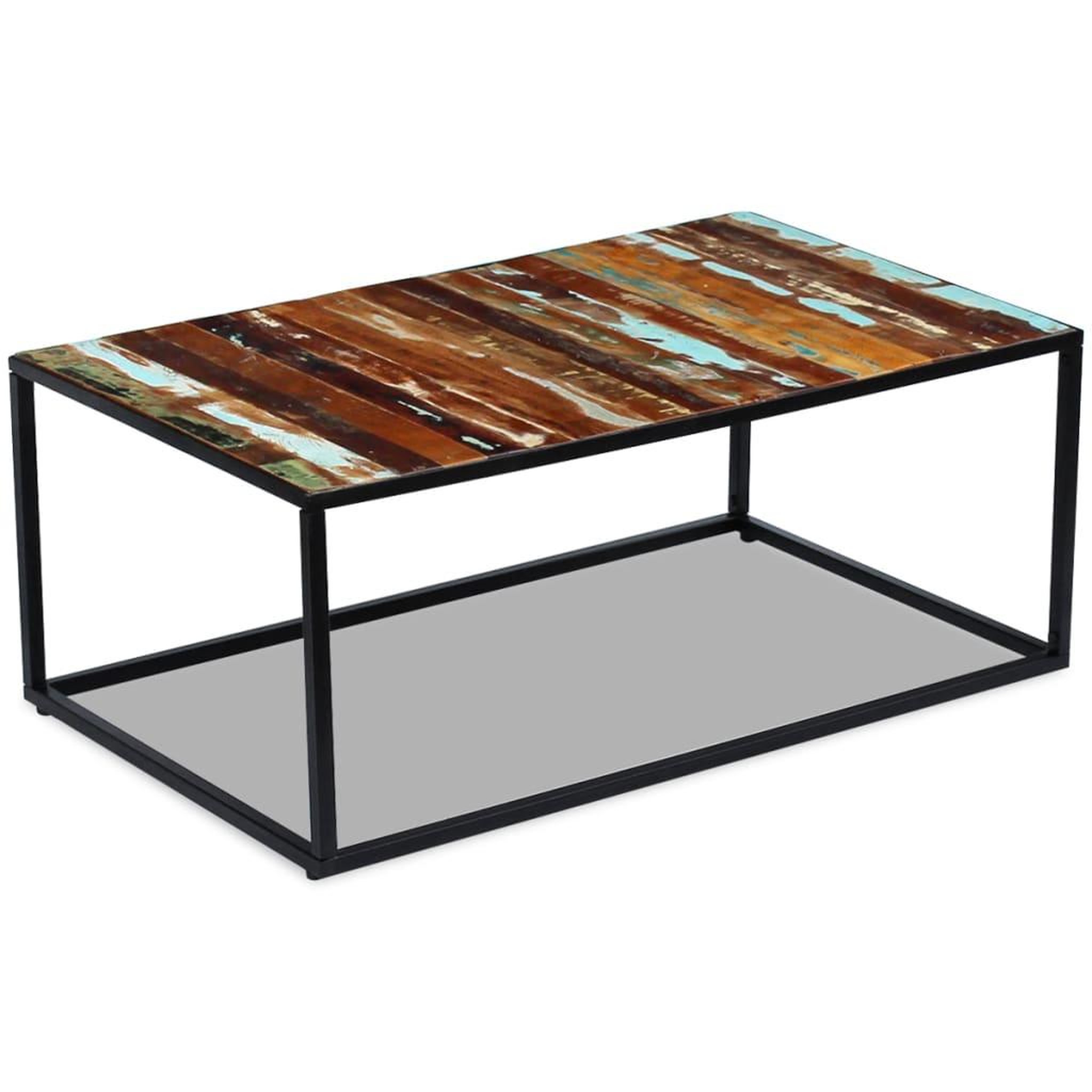 Voir la diapositive 3 : VIDAXL Table basse bois de recuperation massif 100x60x40 cm