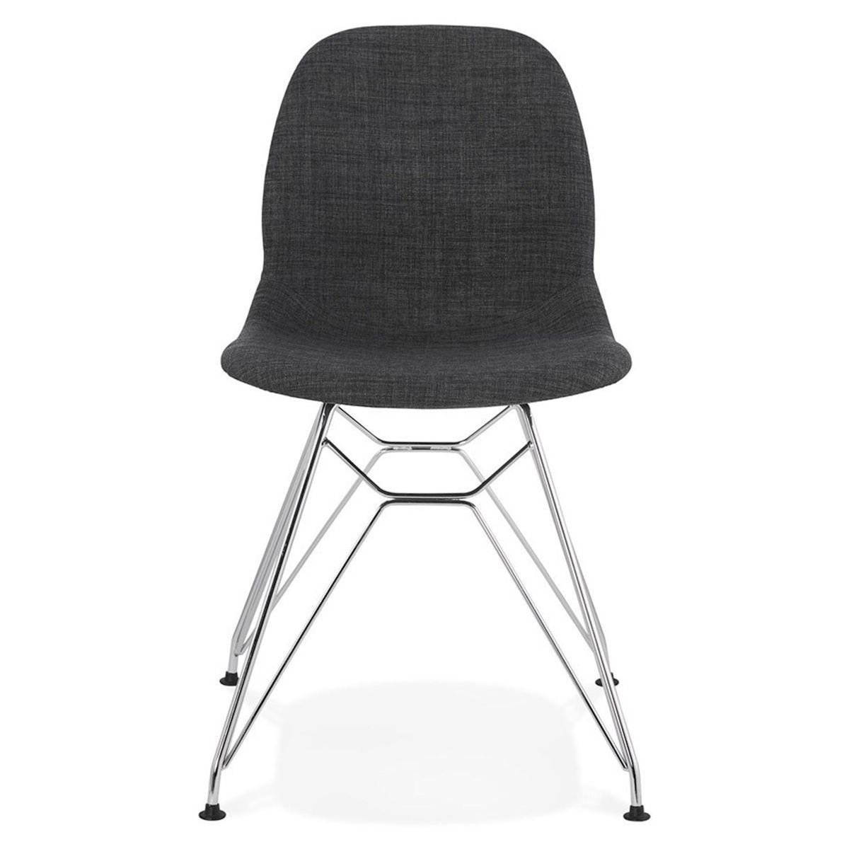 Paris Prix Chaise Design Tissu  Sandes  83cm Gris & Chromé