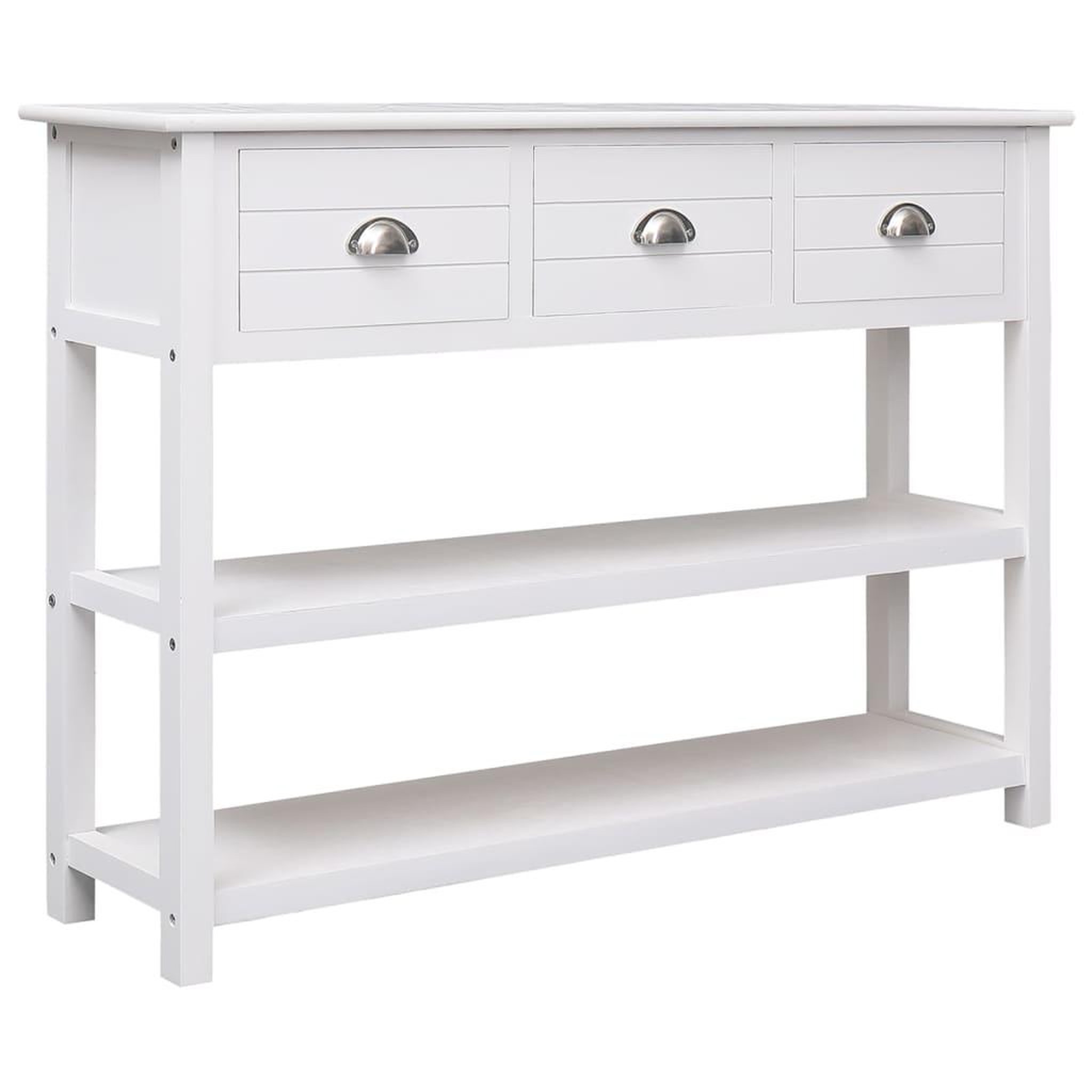 Voir la diapositive 3 : VIDAXL Buffet Blanc 108x30x76 cm Bois de Paulownia massif