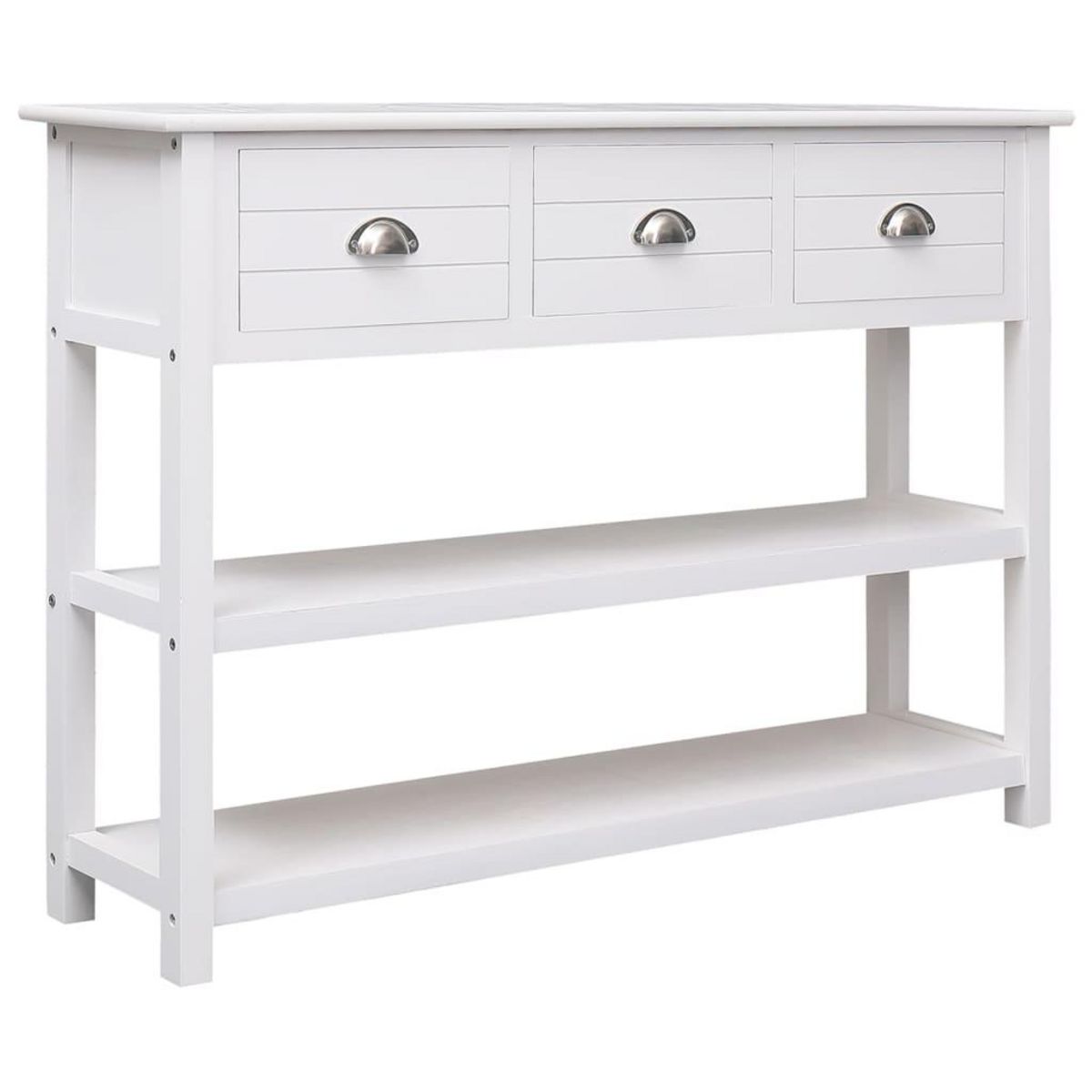 VIDAXL Buffet Blanc 108x30x76 cm Bois de Paulownia massif