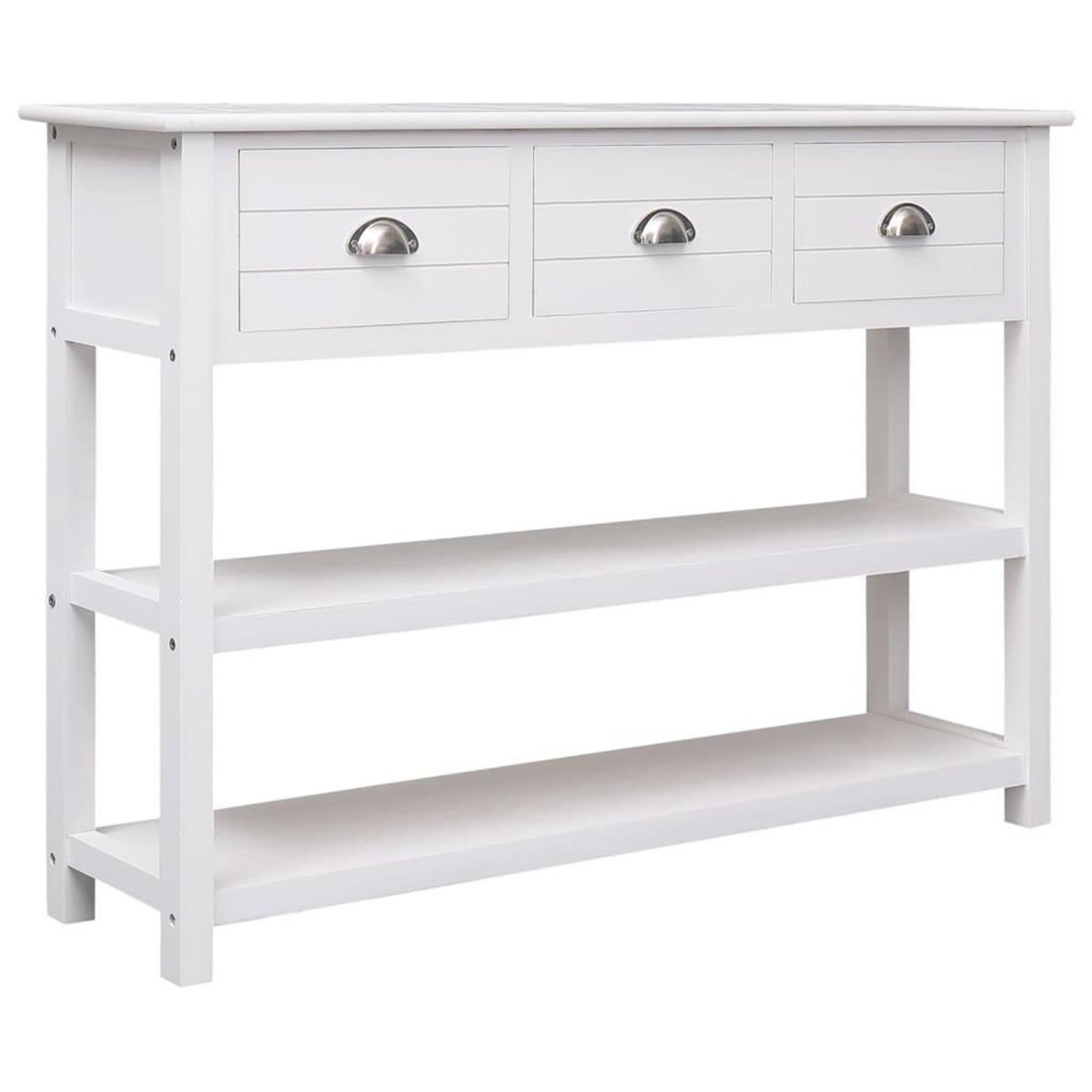 VIDAXL Buffet Blanc 108x30x76 cm Bois de Paulownia massif