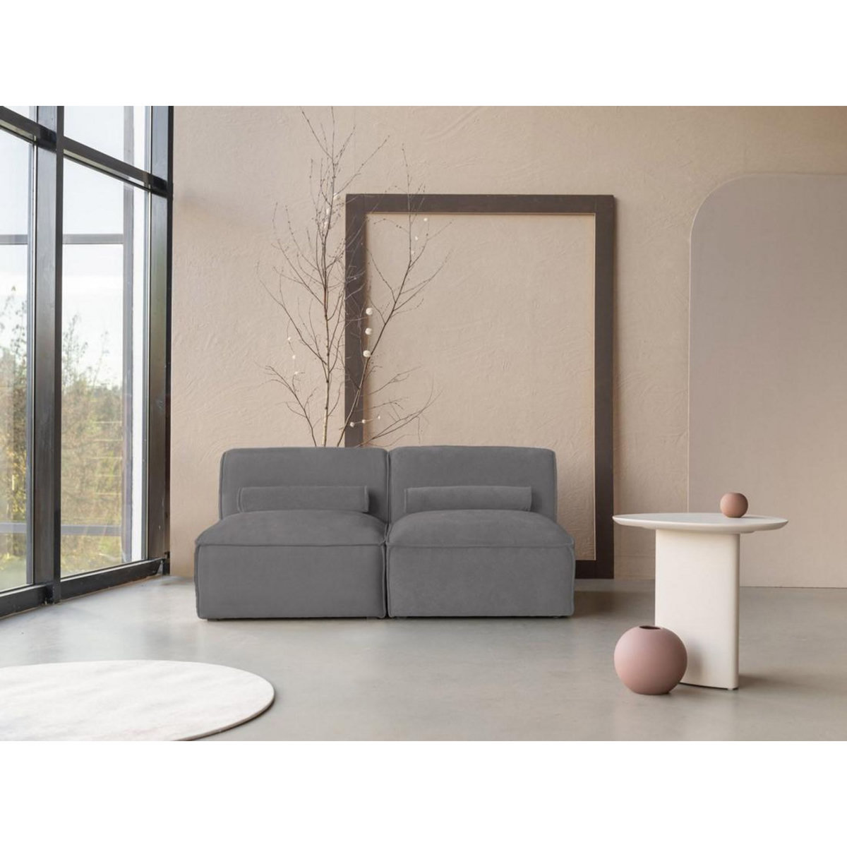 BEST MOBILIER Felix - canapé modulable 2 places en tissu texturé