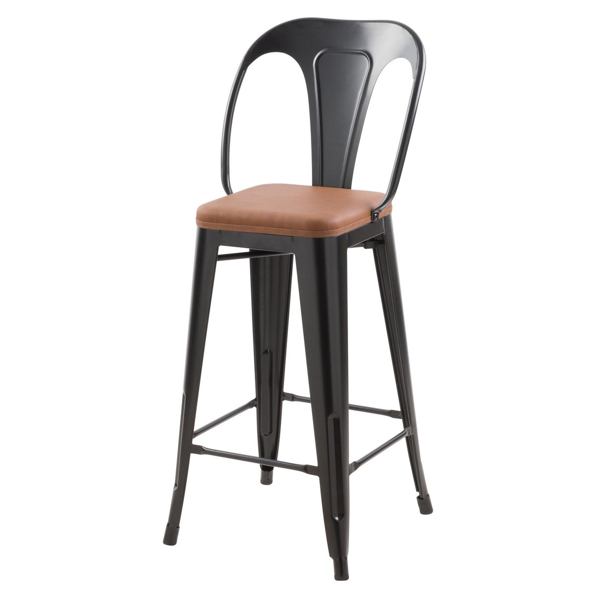 Rendez vous déco Lot de 2 chaises pour îlot central 68 cm noires et marron - Charly