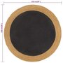 VIDAXL Tapis tresse Noir et naturel 150 cm Jute et coton Rond
