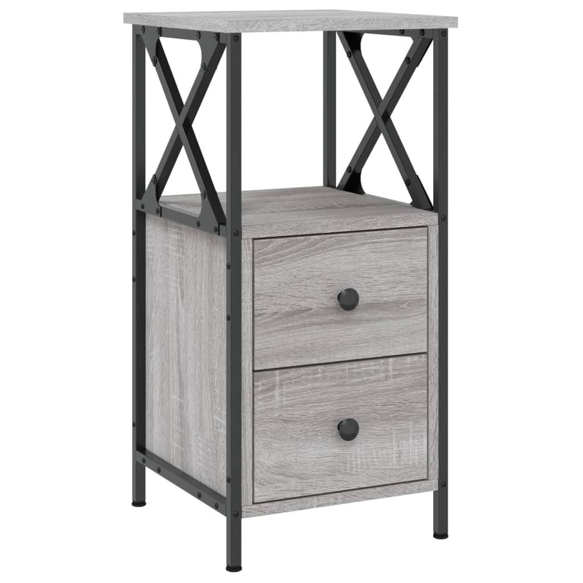 Voir la diapositive 2 : VIDAXL Table de chevet sonoma gris 34x35,5x70 cm bois d'ingenierie