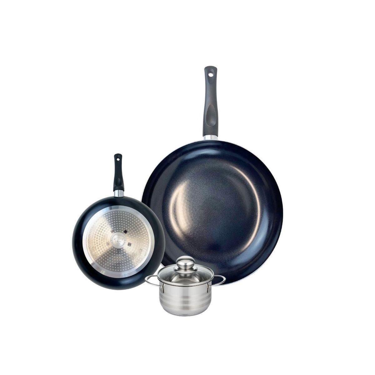 ELO Ensemble de 2 Poêles de cuisson 20 et 32 cm et 1 faitout 12 cm Elo Prima Brillant
