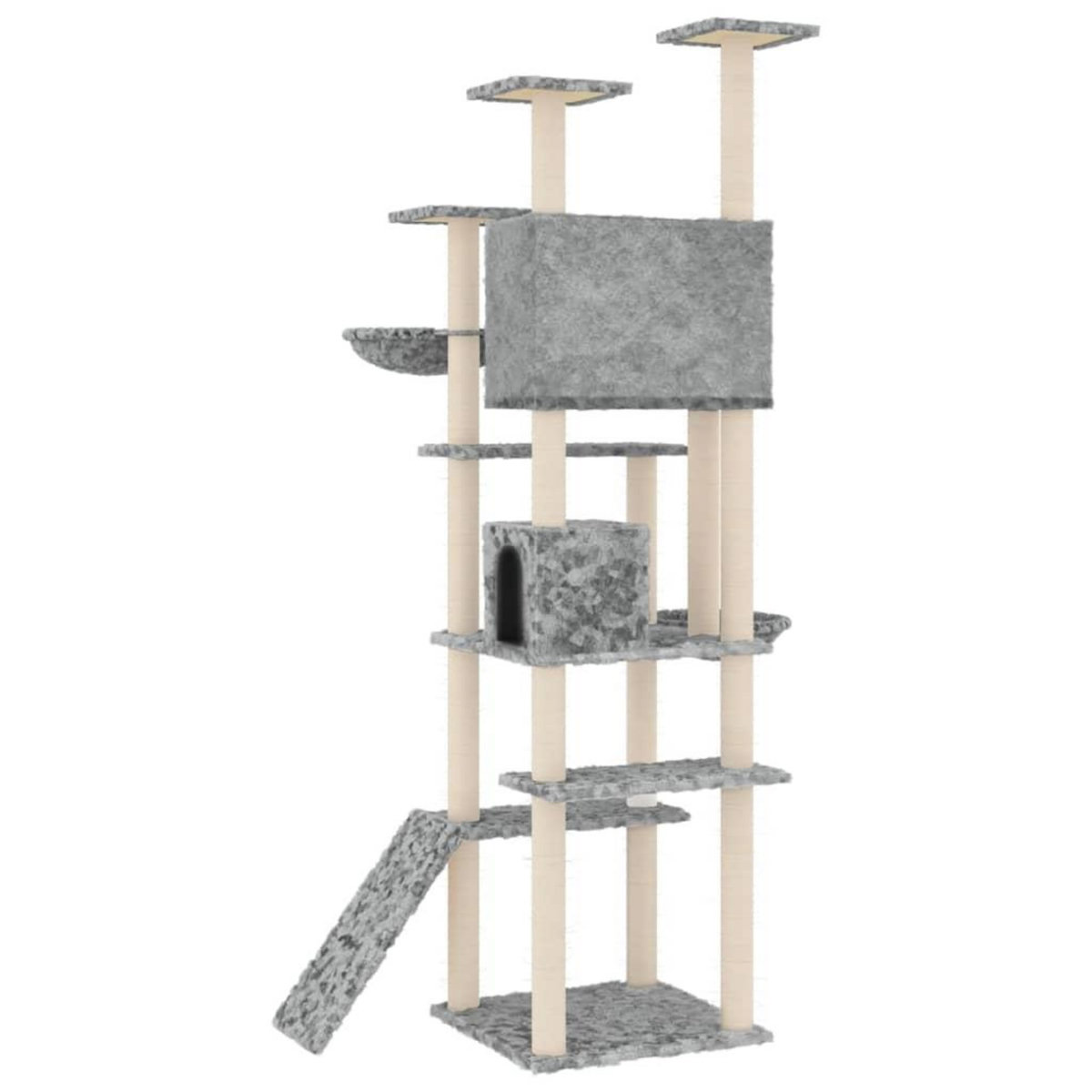 VIDAXL Arbre a chat avec griffoirs en sisal Gris clair 191 cm
