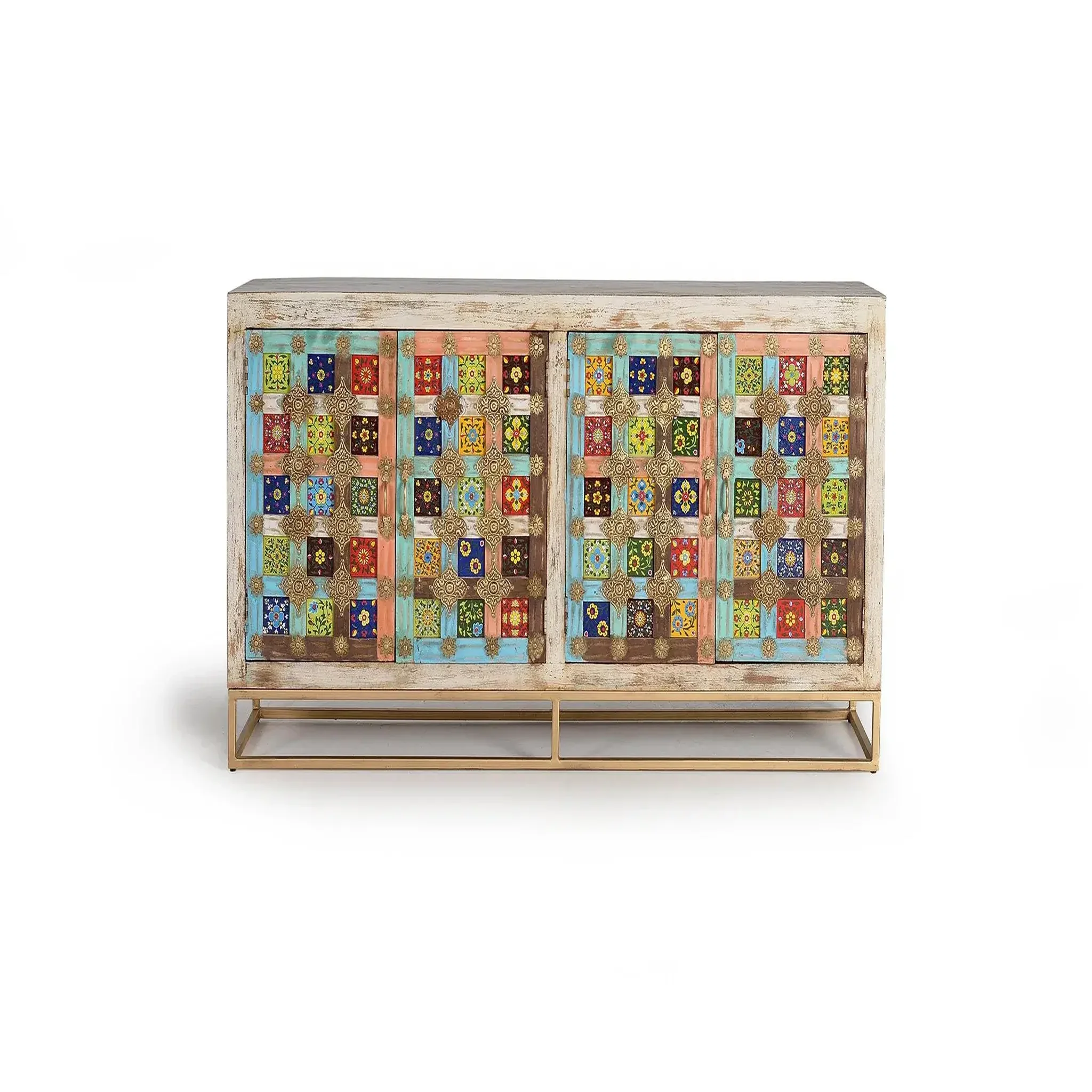 GINER Y COLOMER SL Buffet en bois de manguier 180cm style vintage moderne