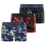 FREEGUN Lot de 3 boxers homme Flowers. Coloris disponibles : Rouge