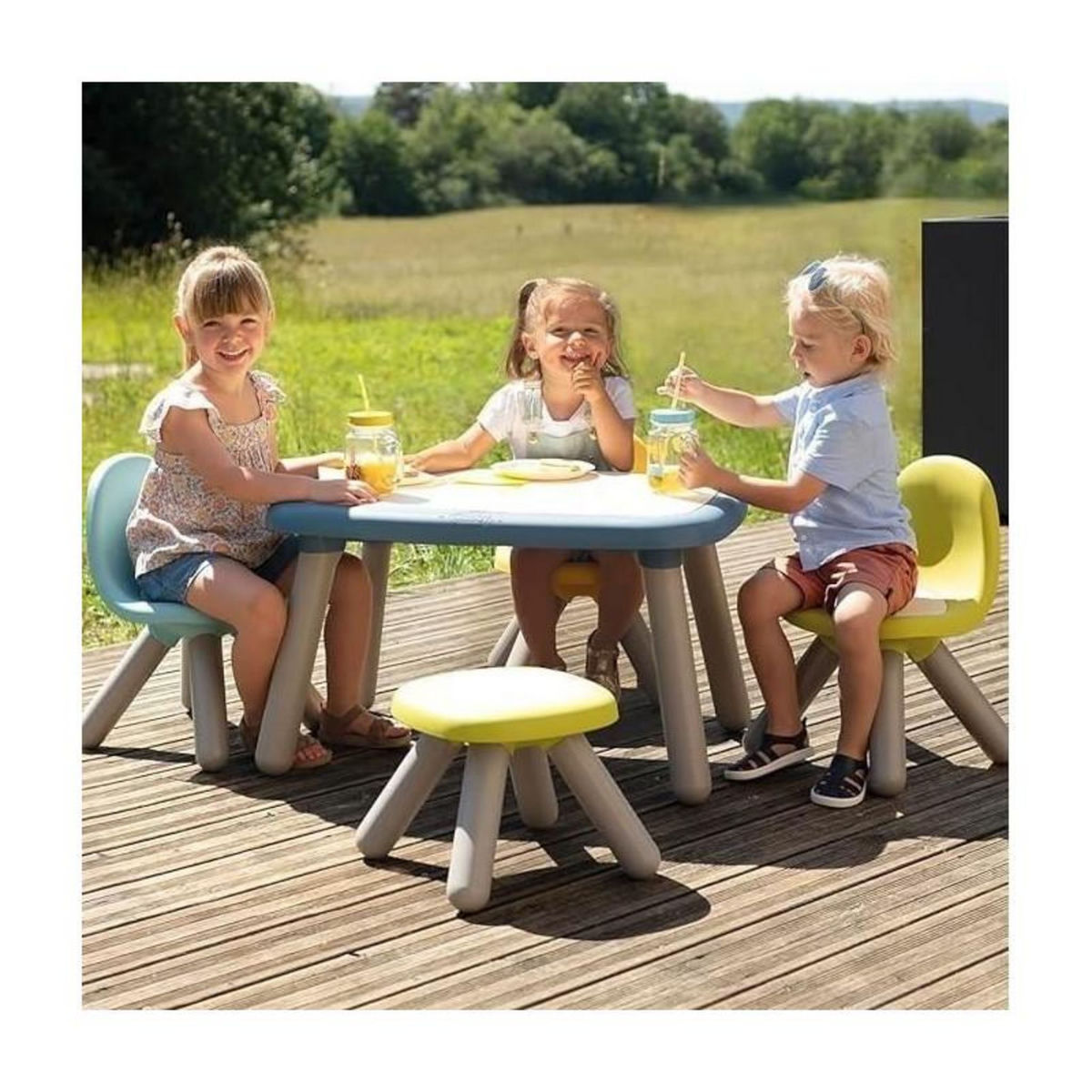SMOBY Smoby - Chaise enfant Bleue- Extérieur et Intérieur - H27cm - Fabrication française