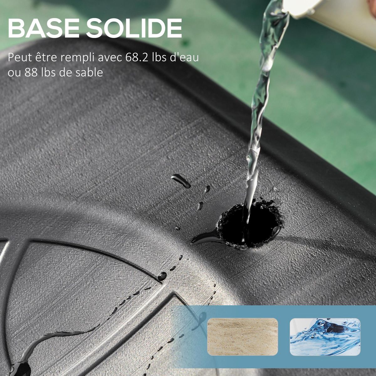 HOMCOM Panier de basketball sur pied - H. réglable 203-258 cm - roulettes, base de lestage - noir