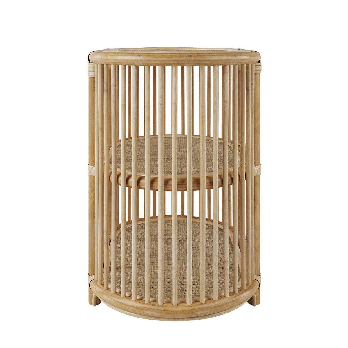 MAISON PAVANE Table d'appoint 2 étagères en rotin naturel-Marthe