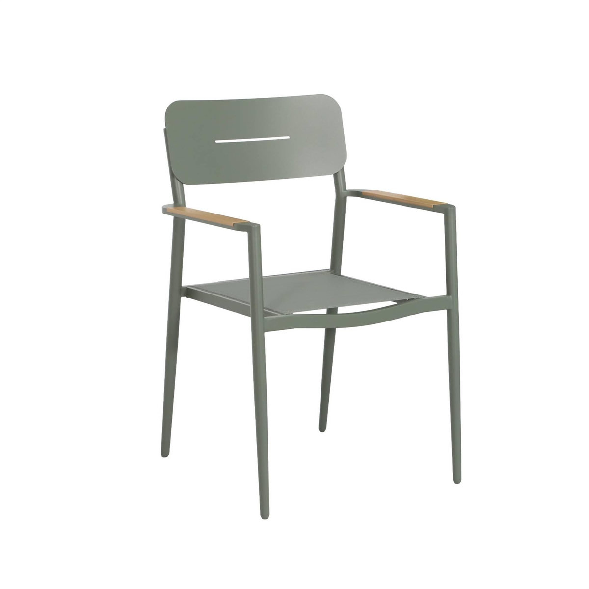 SWEEEK Lot de 4 fauteuils de jardin aluminium et textilène - Fira