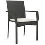 Voir la diapositive 3 : VIDAXL Chaises de jardin lot de 2 avec coussins Resine tressee Noir