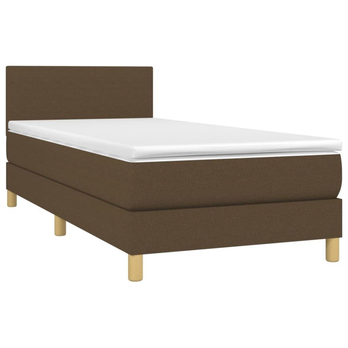 VIDAXL Sommier a lattes de lit et matelas et LED Marron fonce 80x200cm