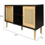 Voir la diapositive 3 : Habitat et Jardin Meuble TV scandinave en cannage  Iguane  - 120 x 30 x 56.5 cm - Noir