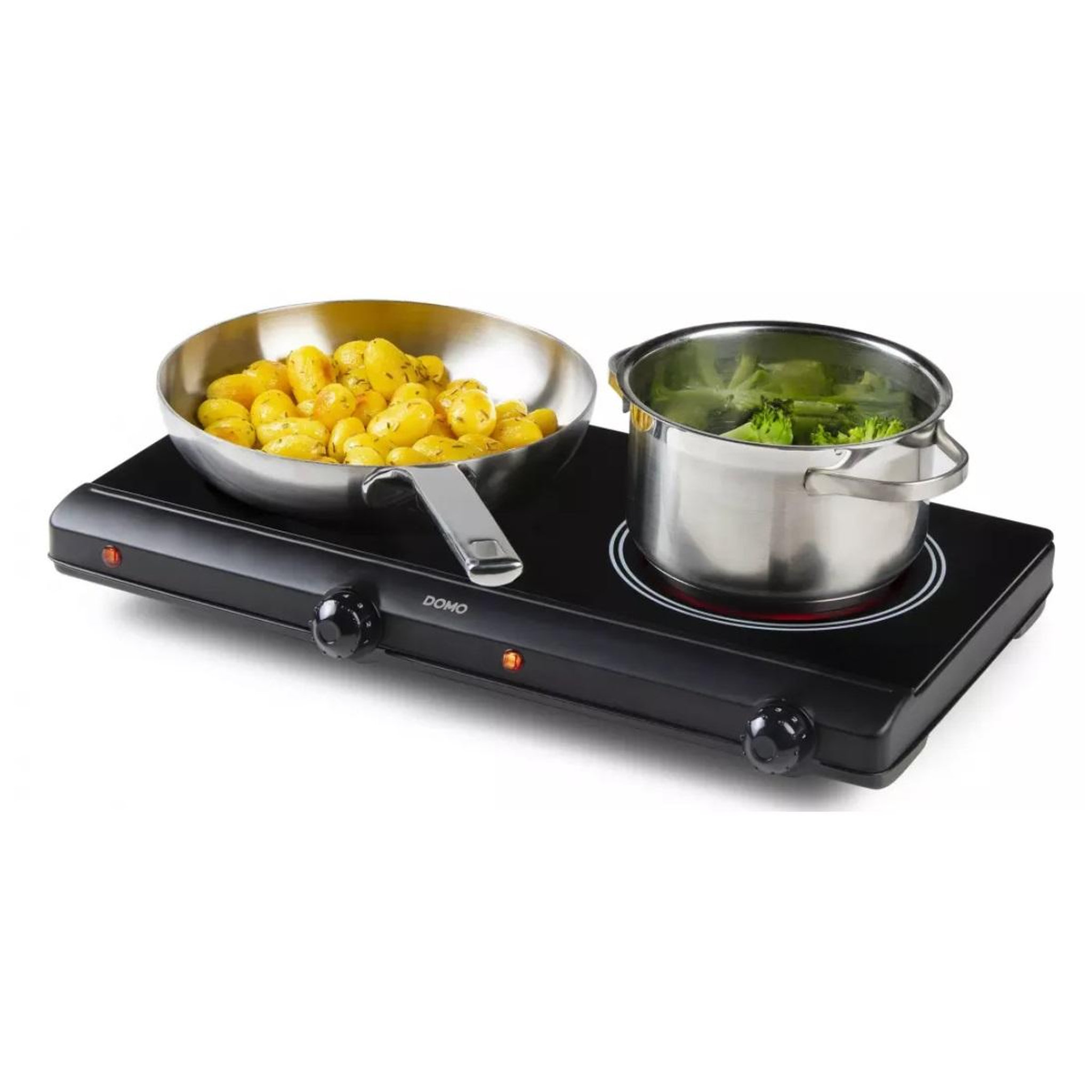 Voir la diapositive 3 : Domo Réchaud vitroceramique 2 feux 2500w - do339kp