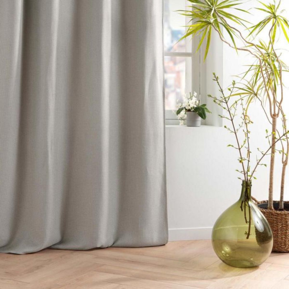 Paris Prix Rideau Occultant Jacquard  Blake  135x240cm Gris