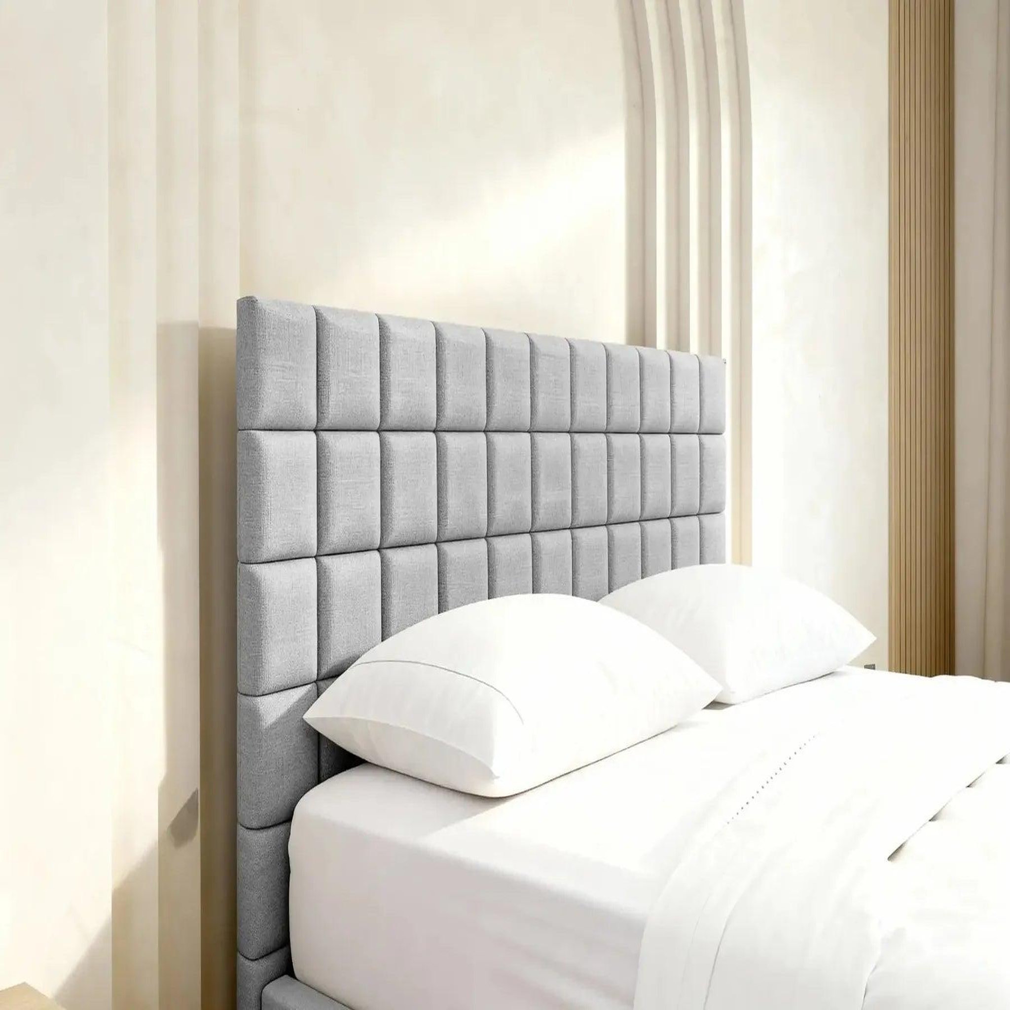 Voir la diapositive 6 : CASANOVA PARIS Thelma - lit coffre tissu velours gris clair