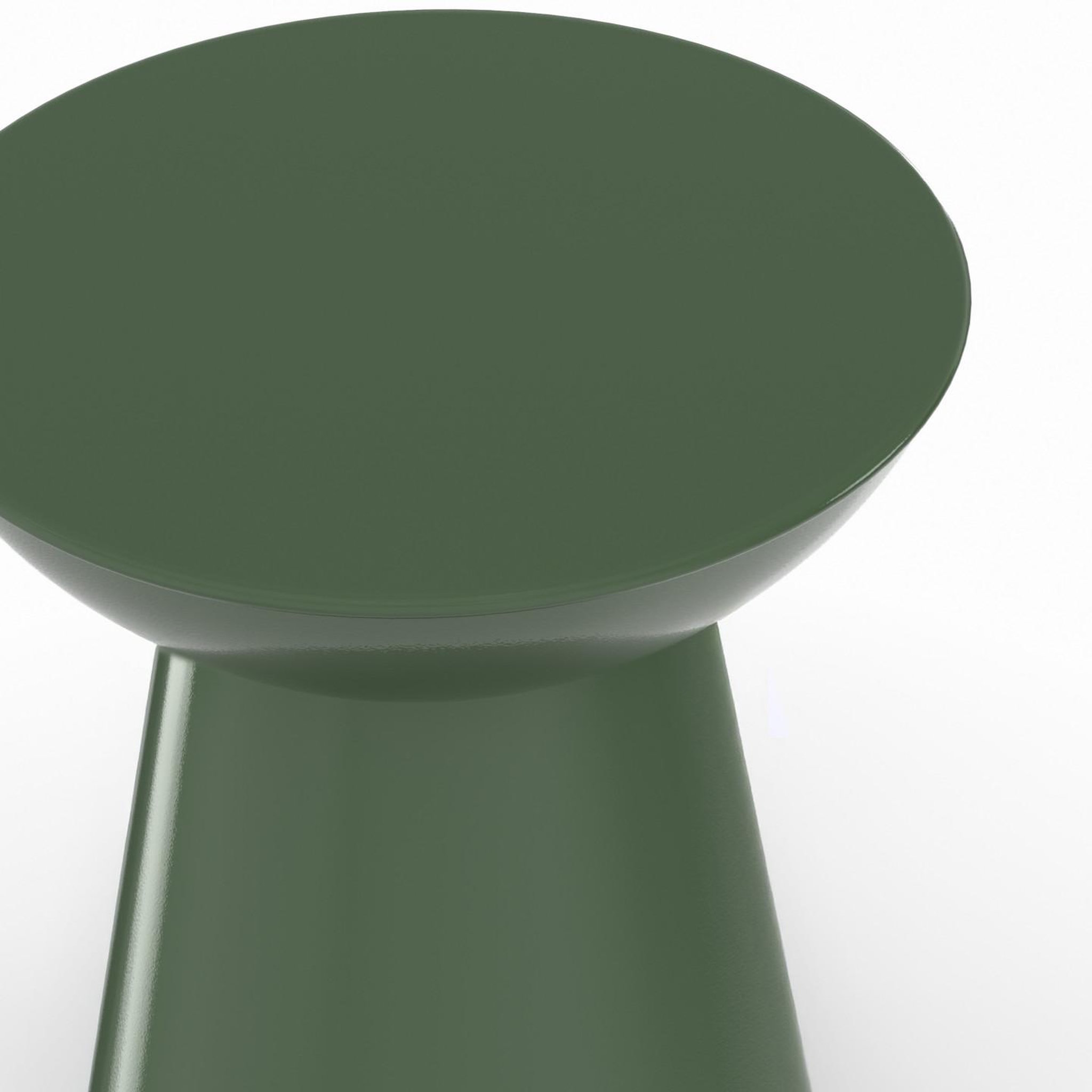 Voir la diapositive 6 : ID MARKET Lot de 2 tables d'appoint rondes, table basse, bouts de canapé, tables de chevet odette 30 cm métal vert kaki