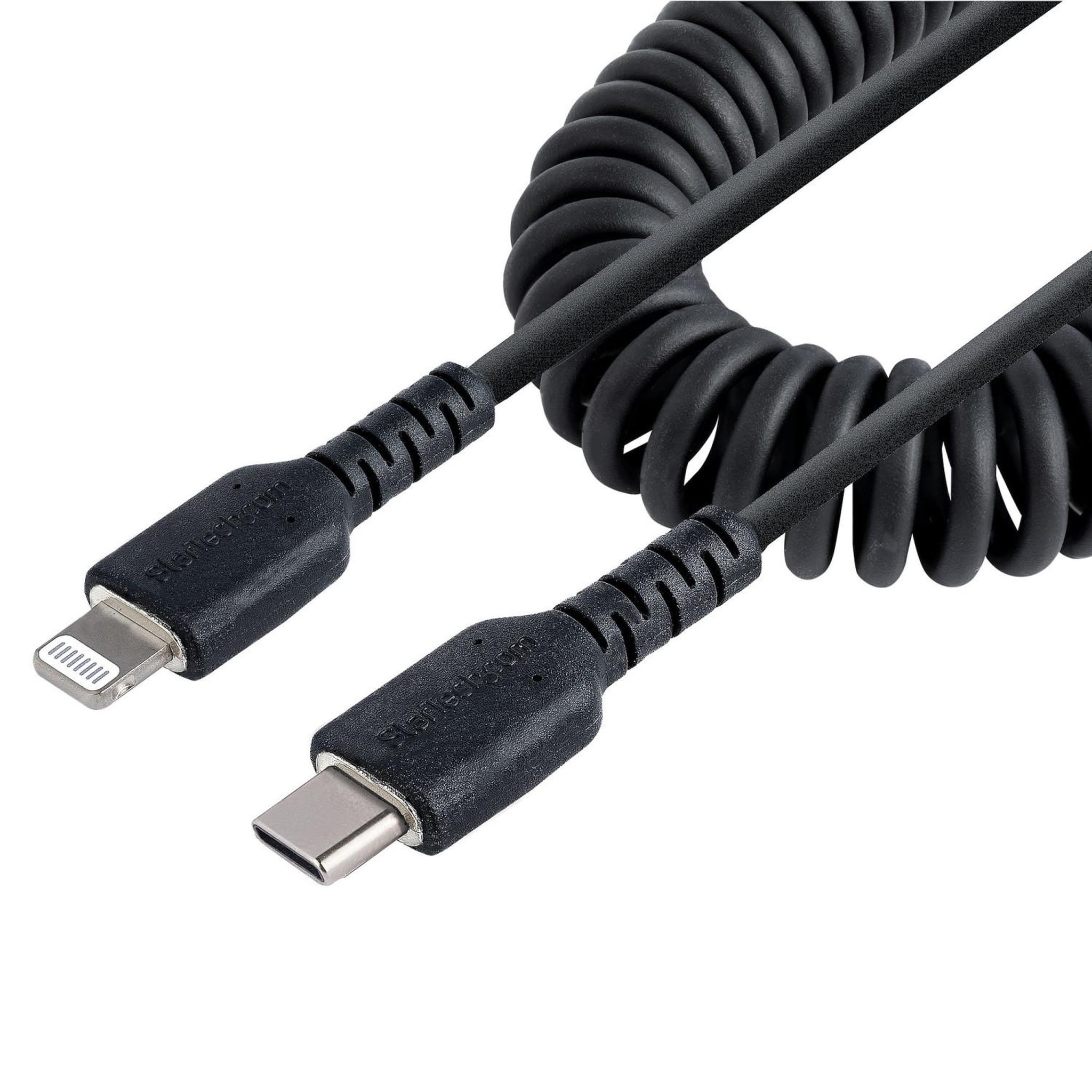 Voir la diapositive 2 : Startech Startech.com câble usb-c vers lightning de 1m - adaptateur usb c vers lightning noir certifié mfi, gaine durable en tpe - câble usb type-c vers lightning - chargeur usb-c vers iphone/lightning très résistant
