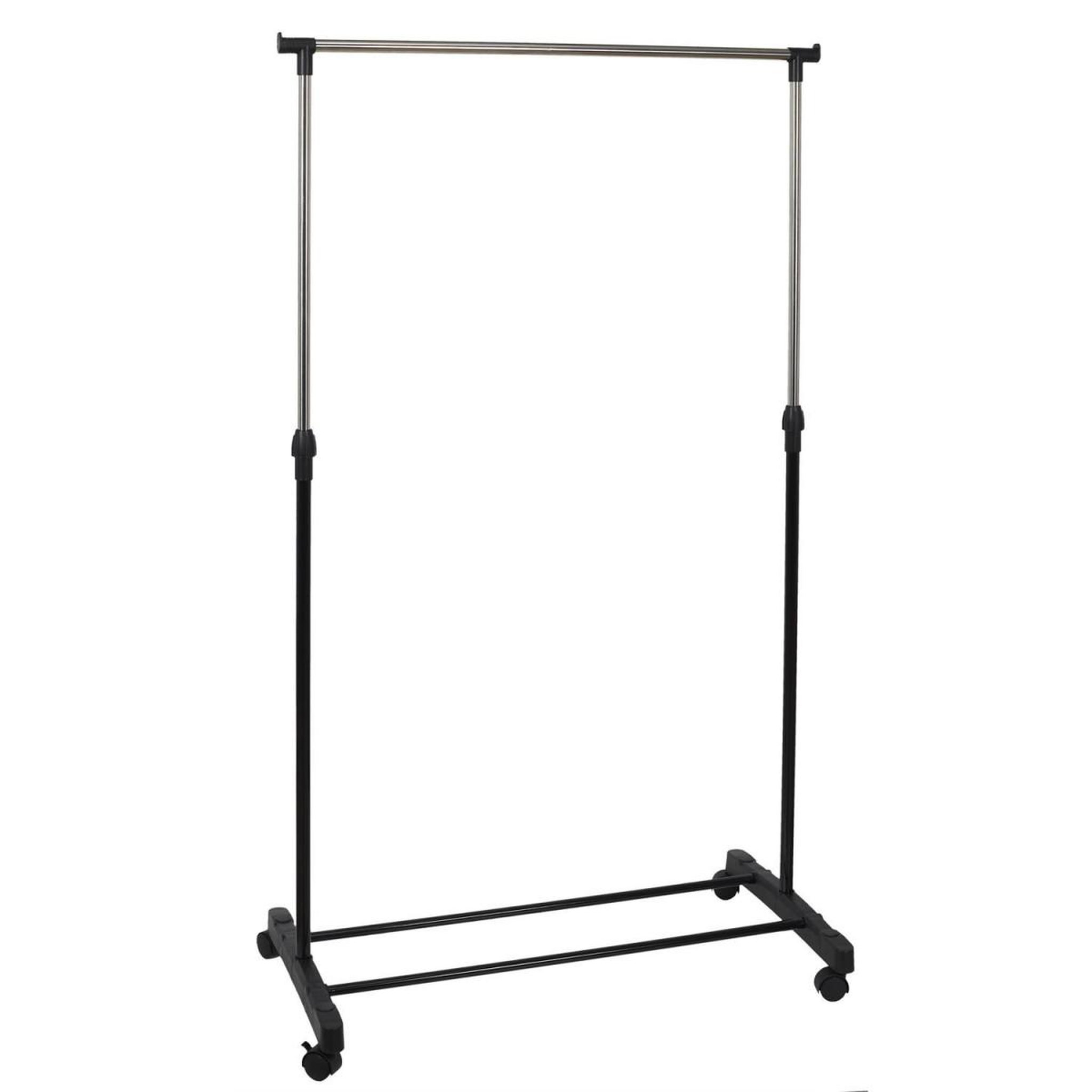 Voir la diapositive 2 : Je cherche une idee Portant à vêtements en métal  roulette  90cm noir