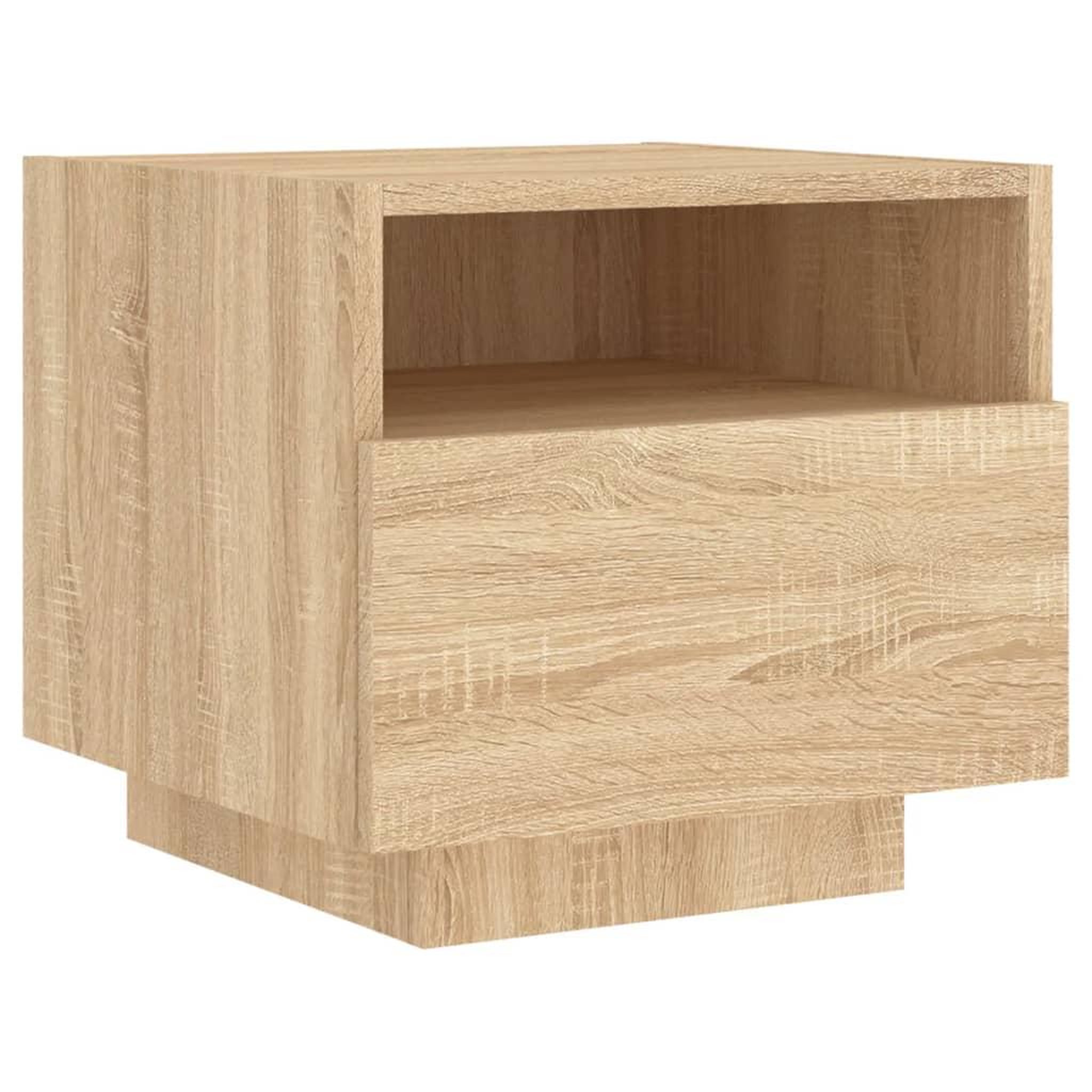 Voir la diapositive 5 : VIDAXL Table de chevet avec lumieres LED chene sonoma 40x39x37 cm