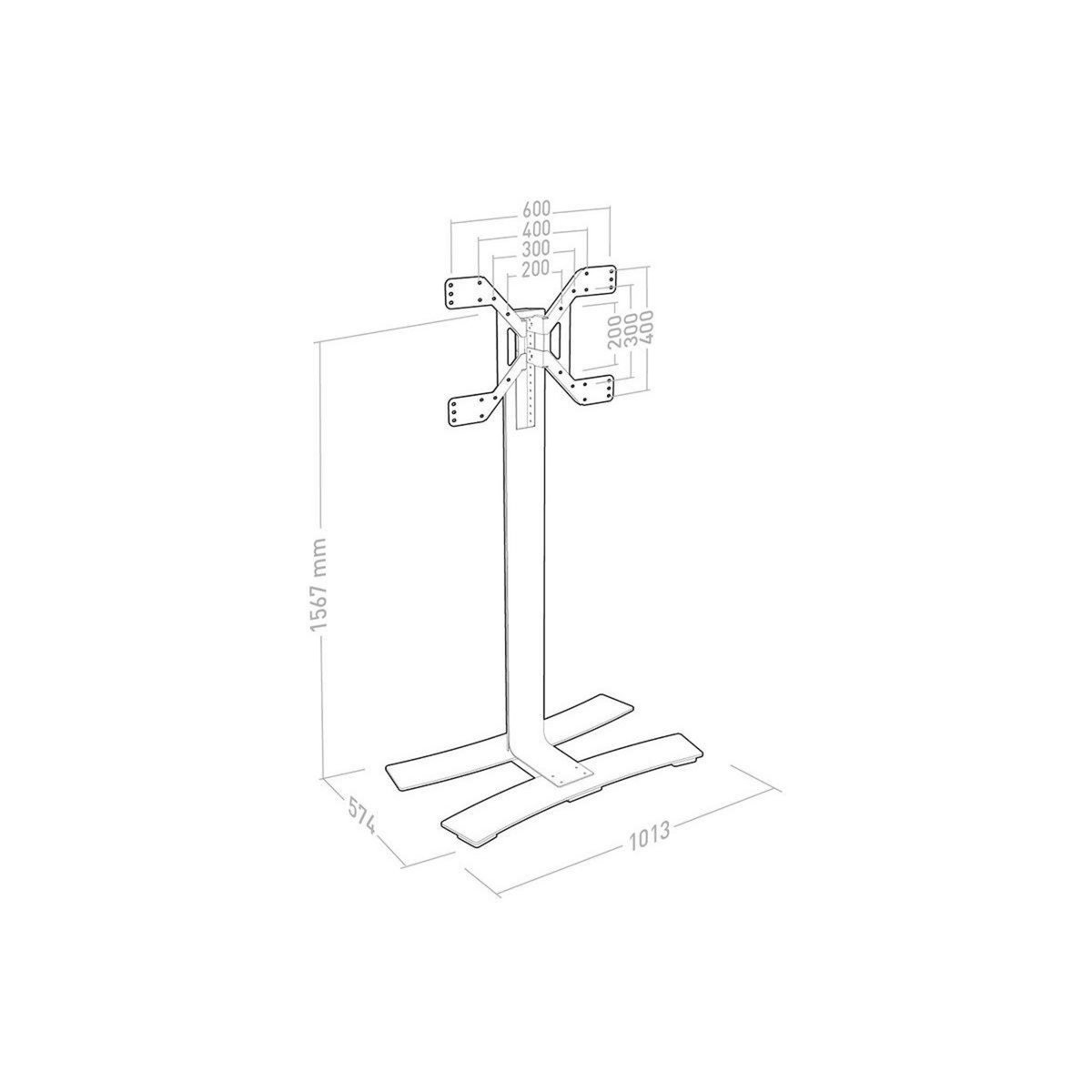 Erard Pied TV WILL 1600 XL Noir