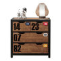 Voir la diapositive 1 : Paris Prix Commode 3 Tiroirs  Alex  83cm Marron & Noir