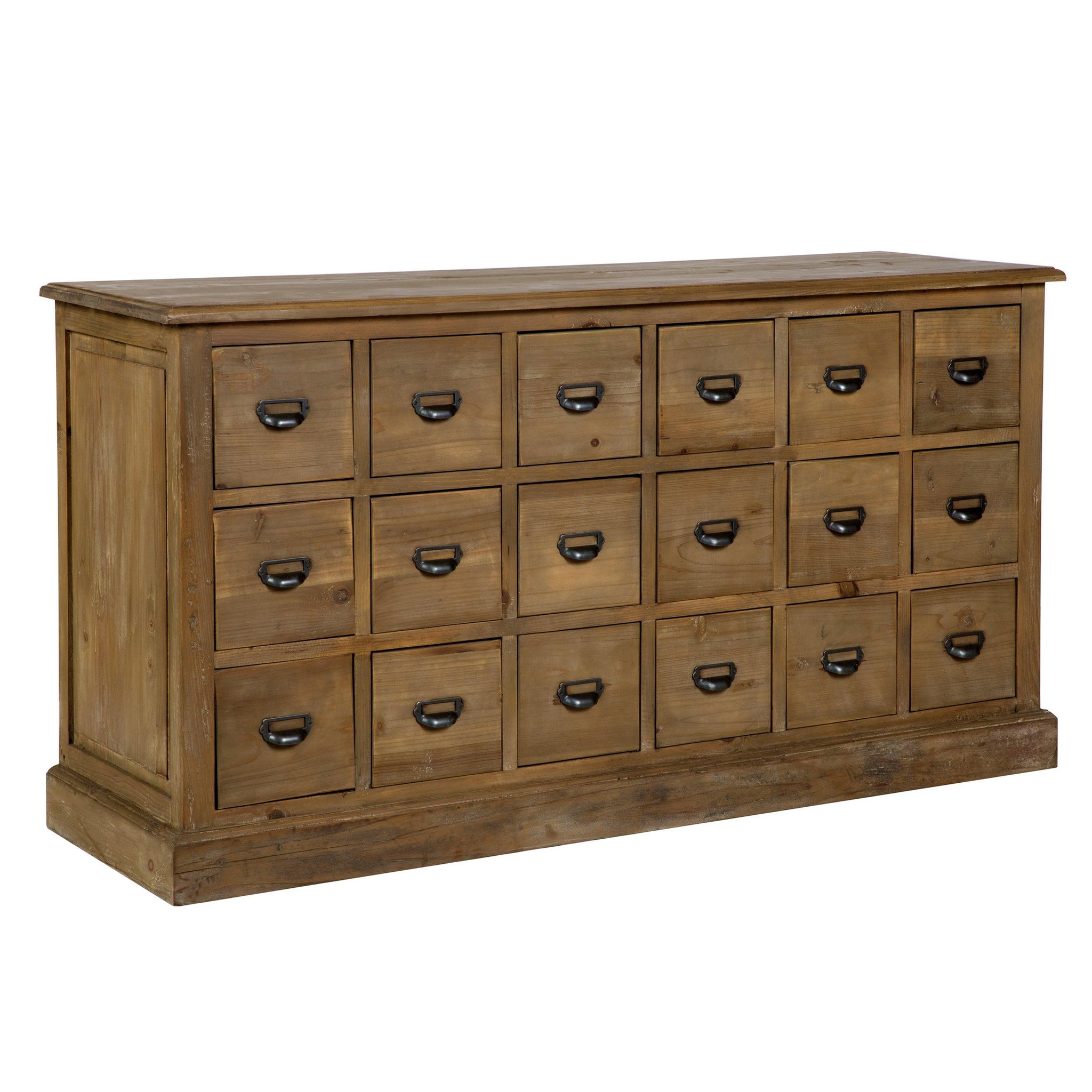 Voir la diapositive 6 : MAISON PAVANE Buffet en bois recyclé 18 tiroirs-miramas