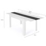 Voir la diapositive 5 : ID MARKET Table à manger extensible rectangle GEORGIA 6-10 personnes blanche et grise 140-220 x 90 cm