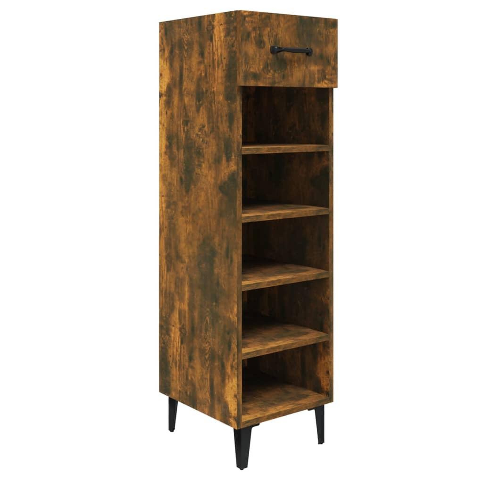 Voir la diapositive 2 : VIDAXL Meuble a chaussures Chene fume 30x35x105 cm Bois d'ingenierie