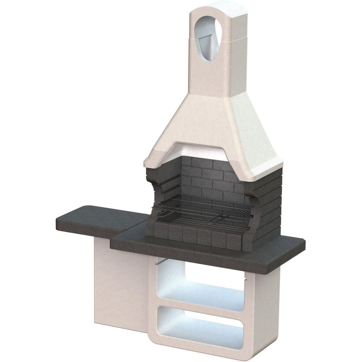 Sarom Barbecue fixe charbon - En béton allégé - ULISSE