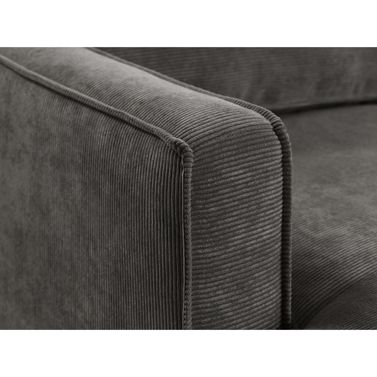 LISA DESIGN Jake - canapé panoramique d'angle droit - convertible avec coffre - 7 places - en velours côtelé