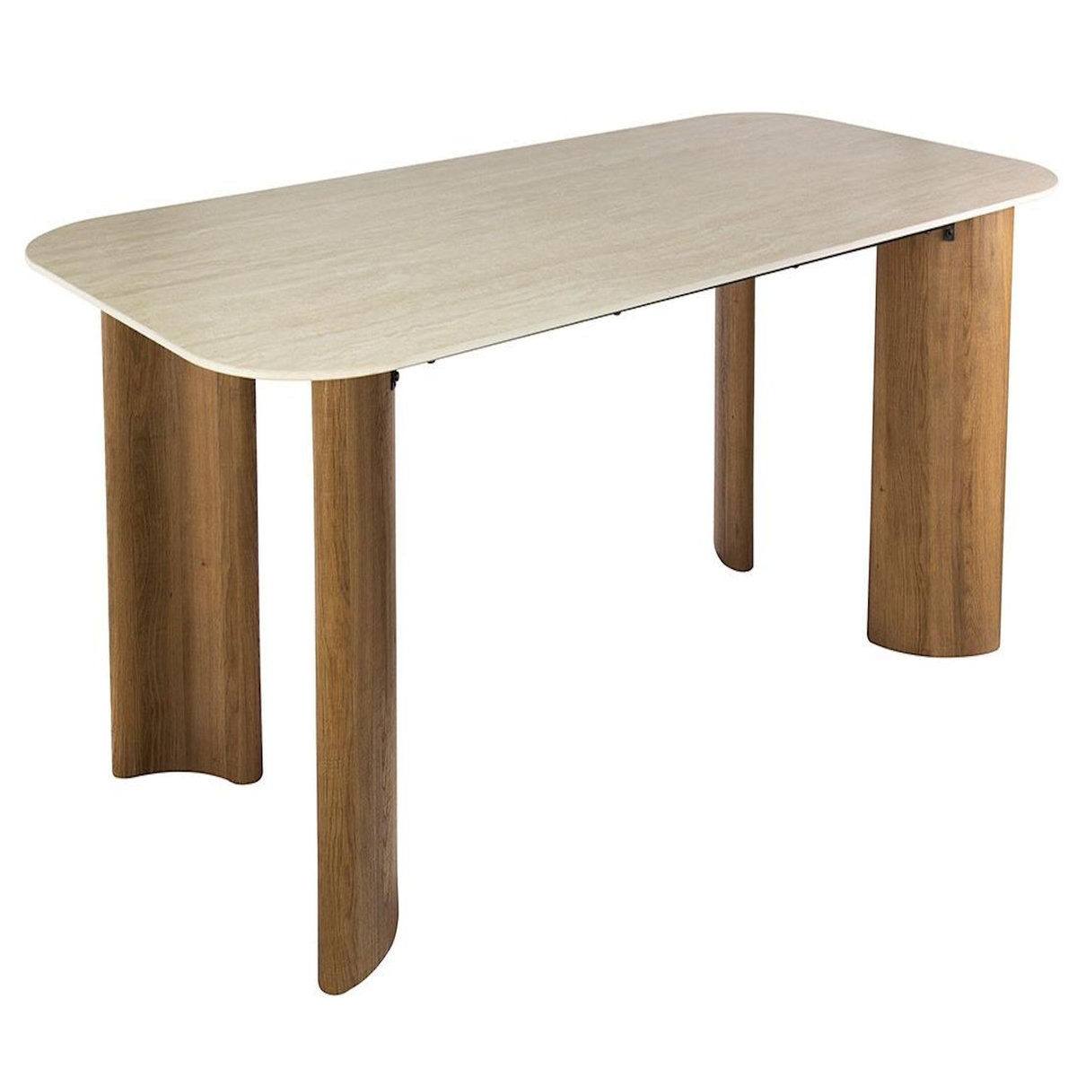 LISA DESIGN Mohea - table à manger - plateau en céramique effet travertin - 4 à 6 personnes