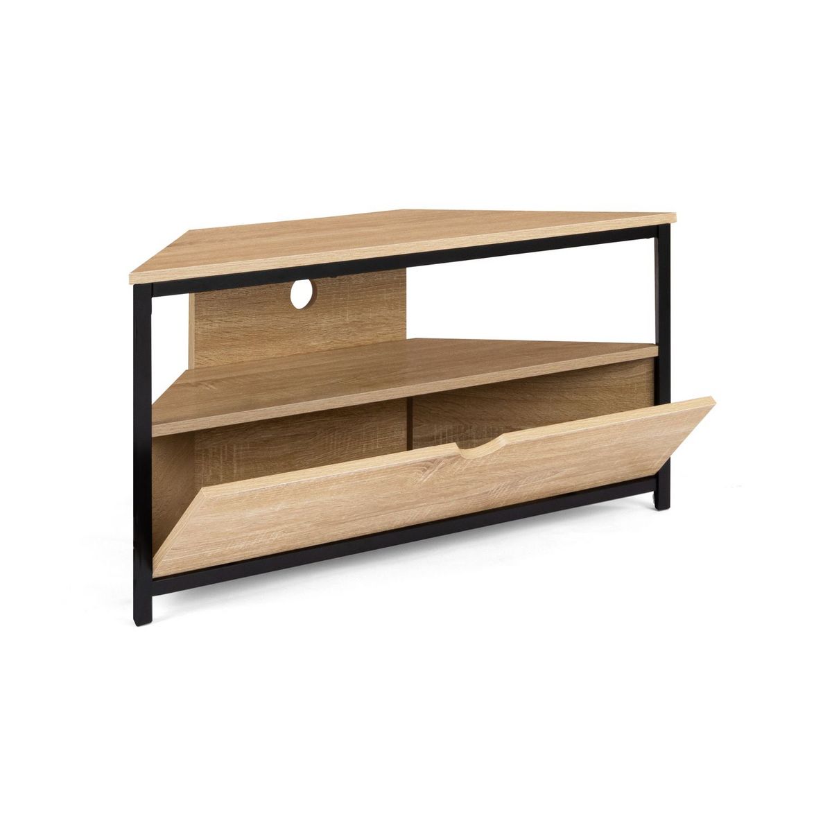 Meuble TV d'angle 1 tiroir 1 niche L100 cm HOUSTON