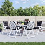 VIDAXL Coussins de chaise a dossier bas lot de 6 motif a carreaux noir