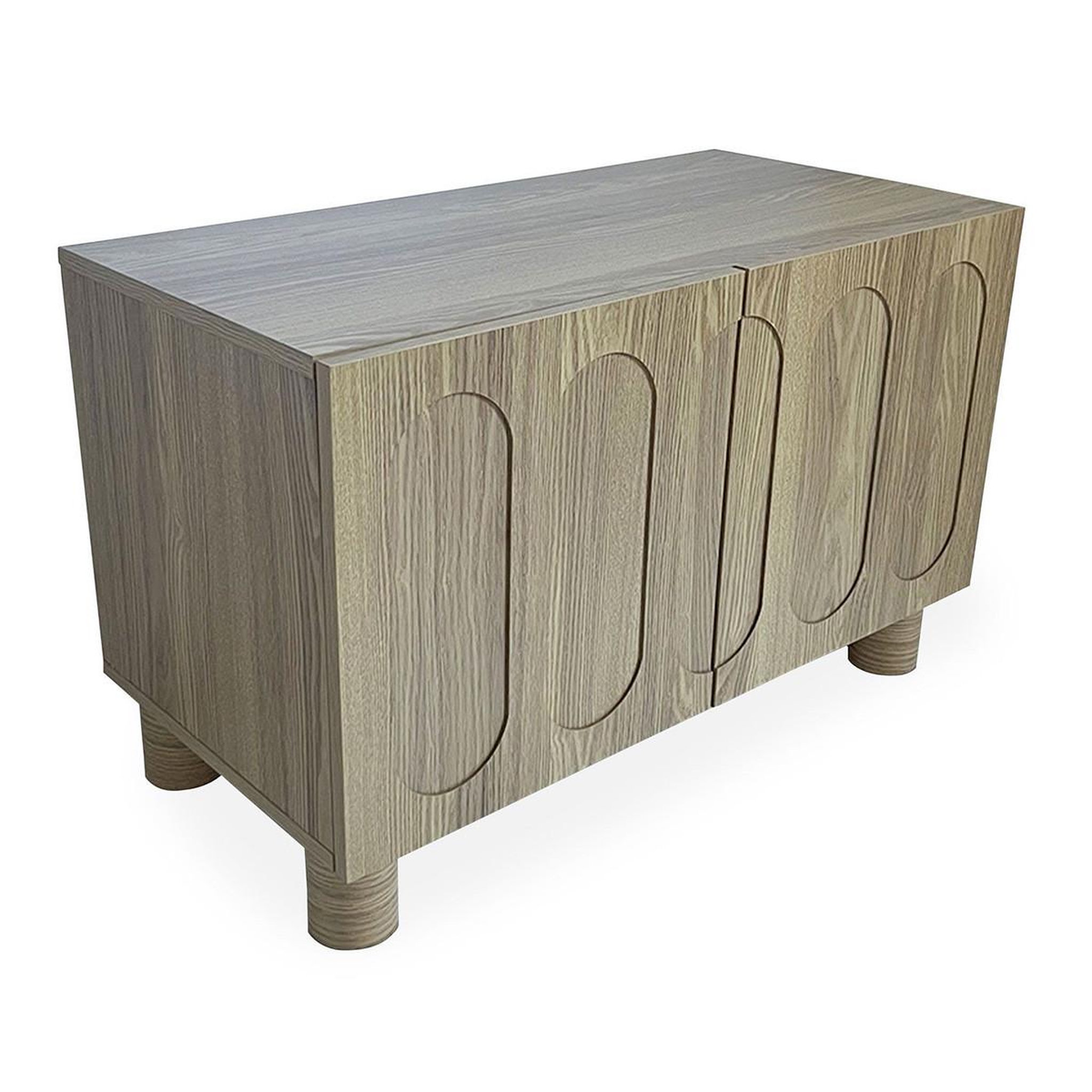 Paris Prix Buffet 2 portes sculptées  phillip  80cm chêne grisé