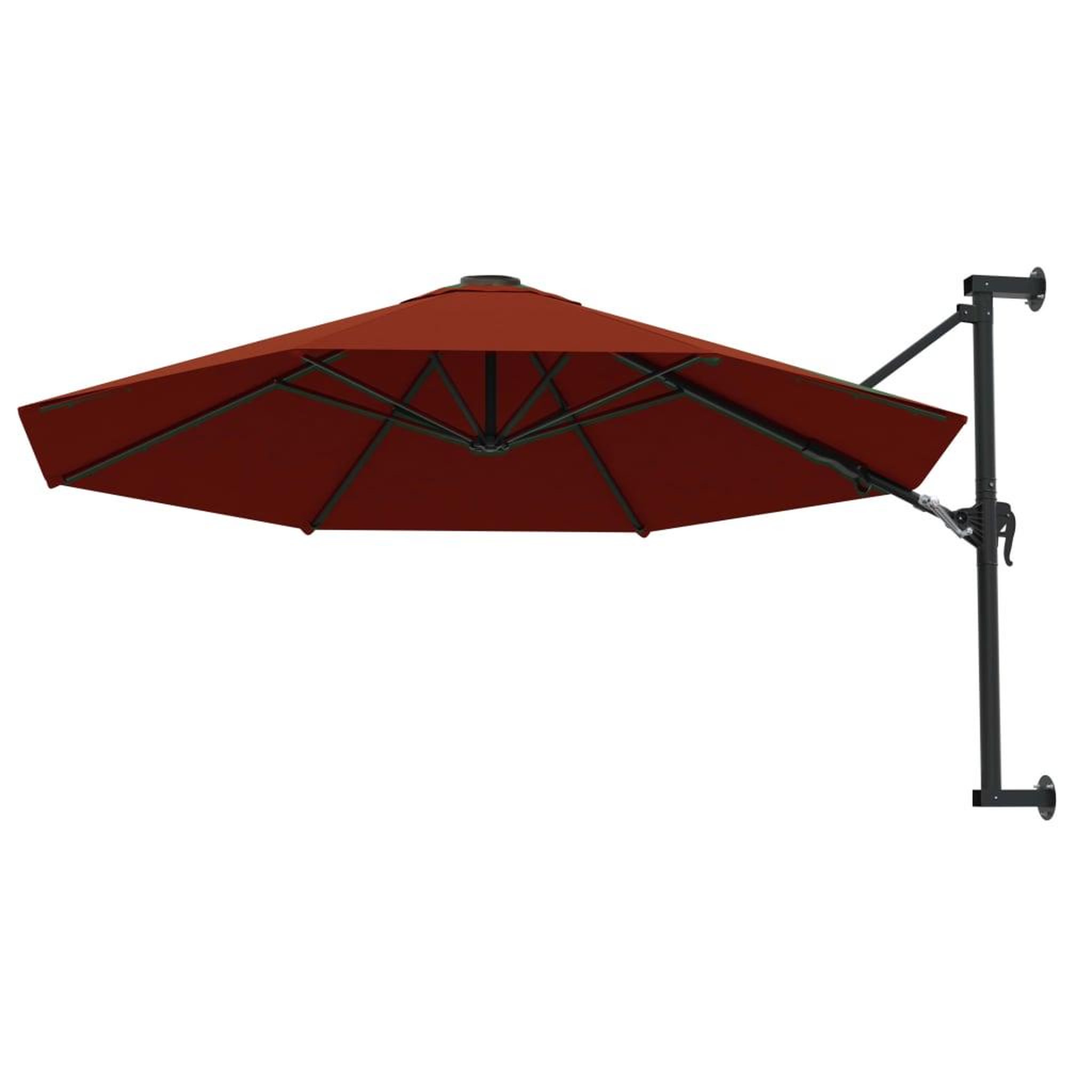 Voir la diapositive 3 : VIDAXL Parasol mural avec mat en metal 300 cm Terre cuite