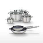 ELO Lot de 2 Poêles 24/32cm et 4 Faitouts 12/16/20/24cm Elo Profi Therm Platinum