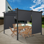 Voir la diapositive 2 : ID MARKET Lot de 2 stores enrouleurs L.124 x H. 225 CM pour pergola gris anthracite