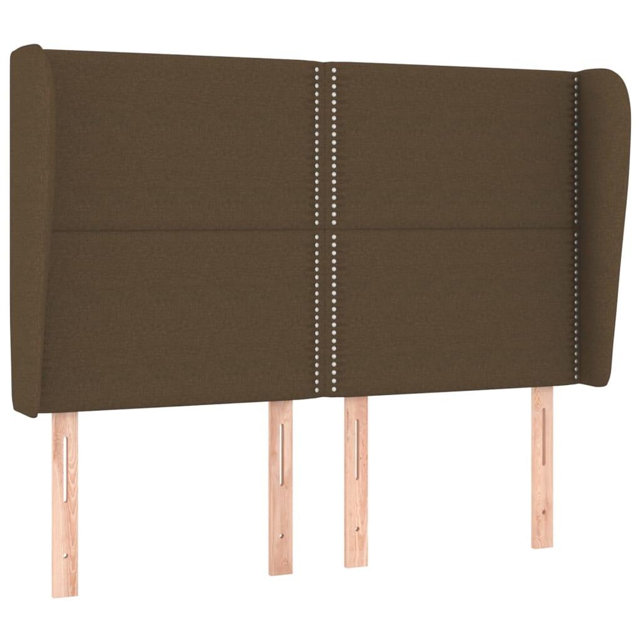 Voir la diapositive 2 : VIDAXL Tete de lit avec oreilles Marron fonce 147x23x118/128 cm Tissu