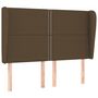 Voir la diapositive 2 : VIDAXL Tete de lit avec oreilles Marron fonce 147x23x118/128 cm Tissu