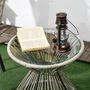 Voir la diapositive 4 : OUTSUNNY Ensemble salon de jardin 3 pièces style colonial 2 fauteuils coussins table basse acier époxy noir résine filaire gris