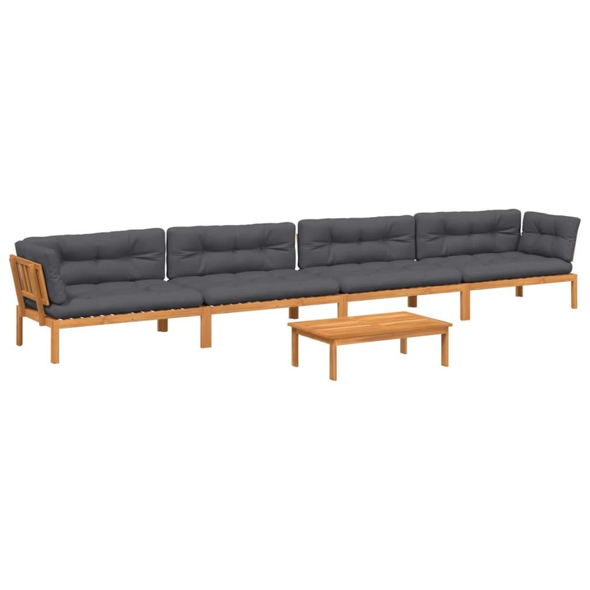 Voir la diapositive 2 : VIDAXL Salon palette de jardin avec coussins 5pcs bois d'acacia massif