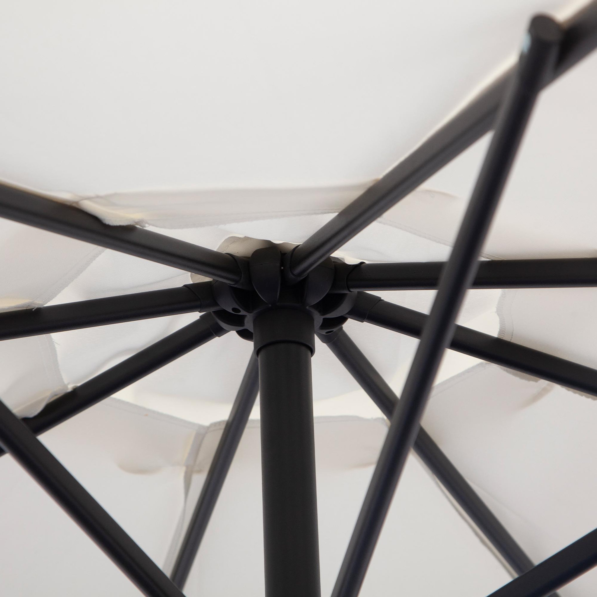 Voir la diapositive 5 : OUTSUNNY Parasol déporté octogonal inclinable manivelle pied acier Ø 3 x 2,5H m crème