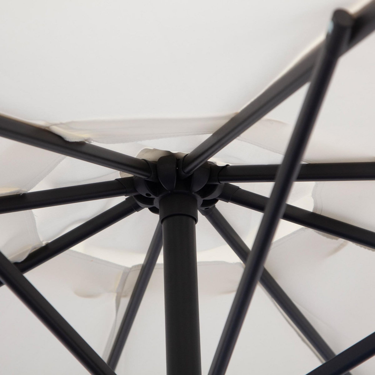 OUTSUNNY Parasol déporté octogonal inclinable manivelle pied acier Ø 3 x 2,5H m crème