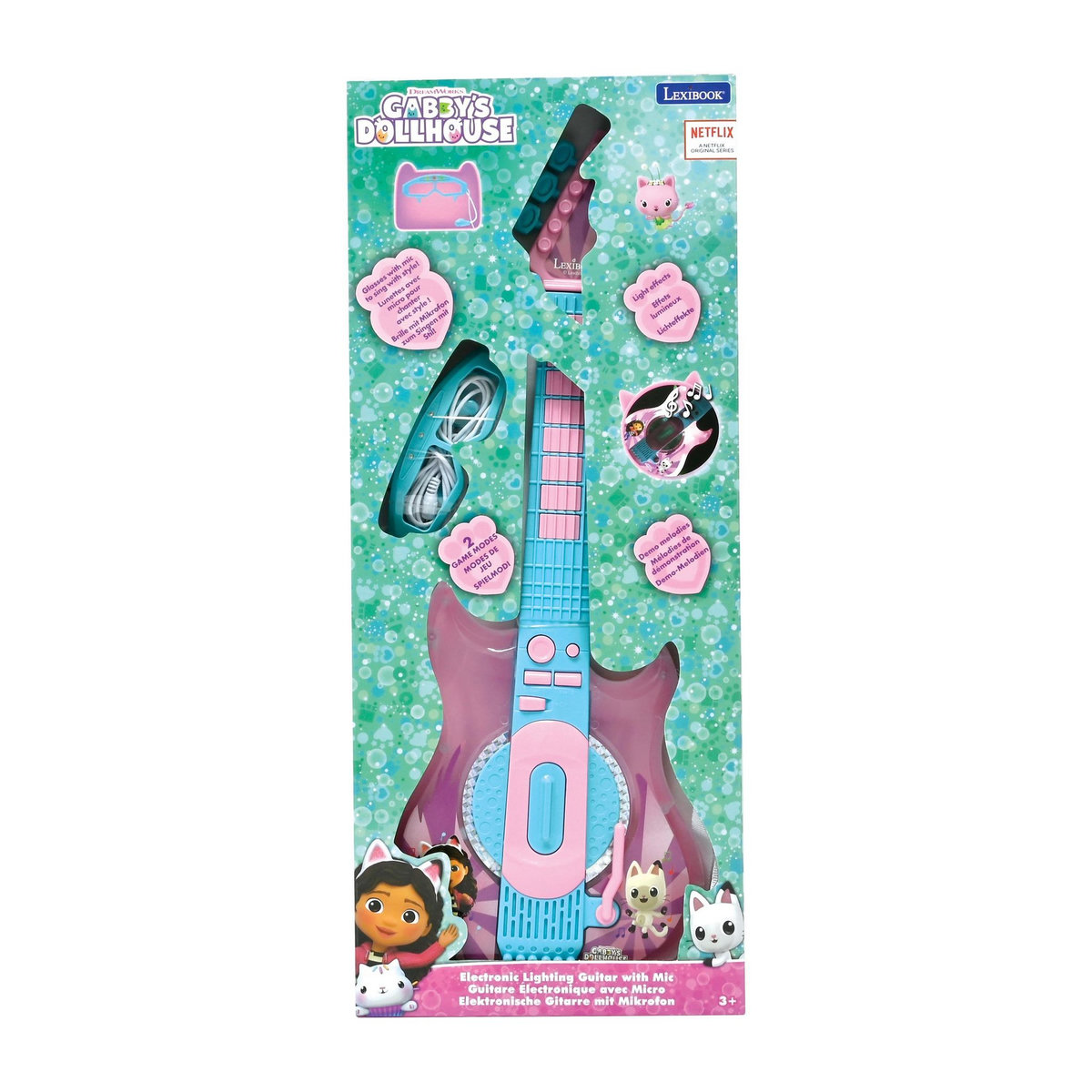 Lexibook Guitare Électronique Lumineuse avec lunettes et micro Gabby et la maison magique