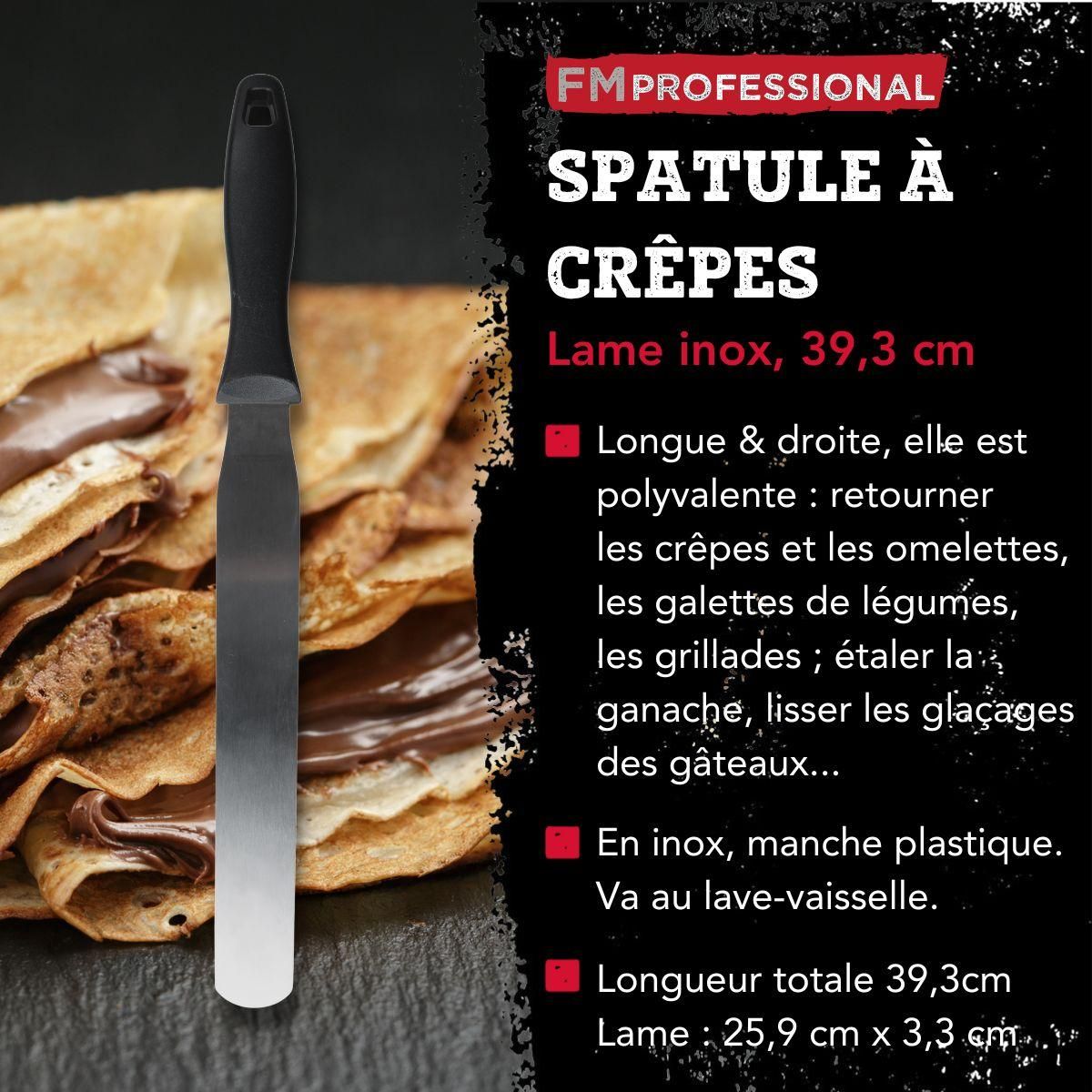 FM PROFESSIONAL Ensemble de 2 Spatules à crêpes inox 25,9 cm FM Professional Pâtisserie